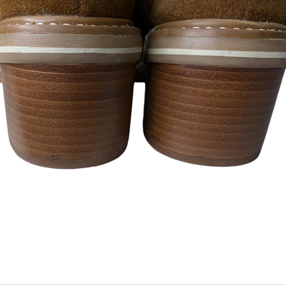 BERNARDO Salerno Lace-Up/Elastic Lug Sole Boot Tobacco Split Suede...Size 11 - Picture 8 of 10